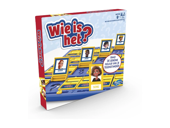 Wie is het raadspel met personagekaarten, een klassiek spel voor twee spelers waarbij spelers vragen stellen om de mysterieuze persoon te identificeren.